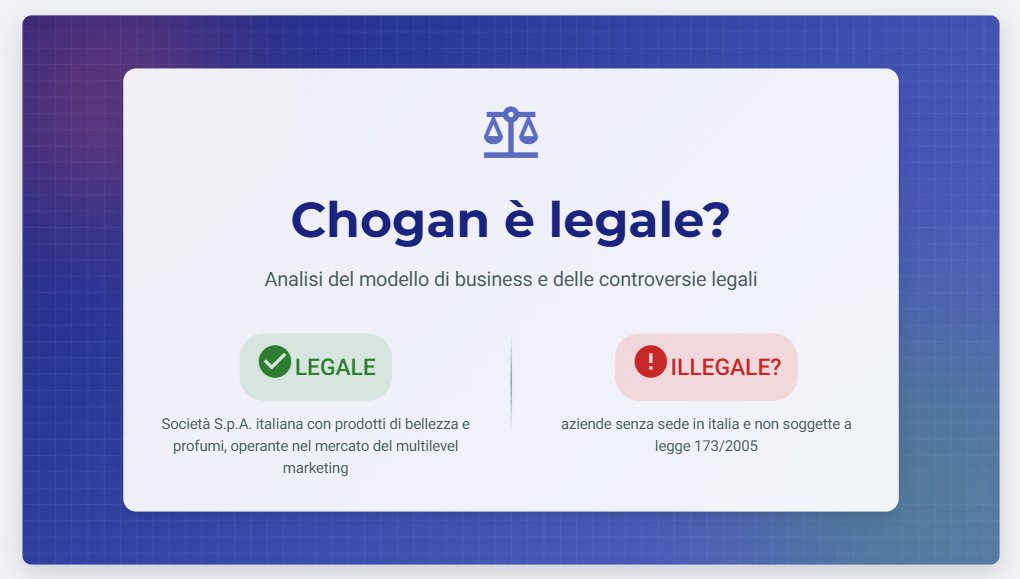 legalit&agrave; di chogan business legittimo